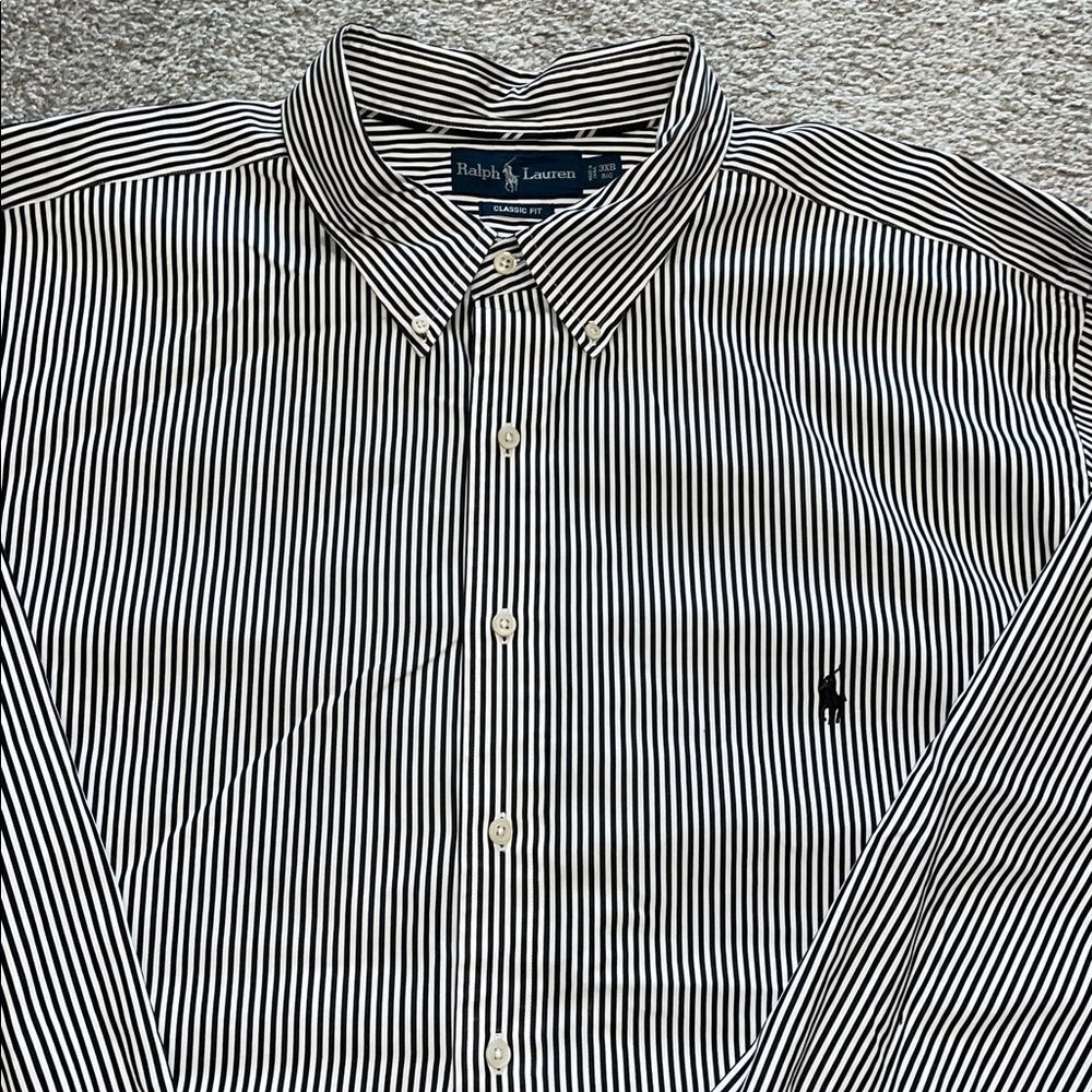 Three (3) Polo by Ralph Lauren Big Man Plaid & Stripe w/ Sewn Pony shirt 3XB Big - Picture 11 of 11